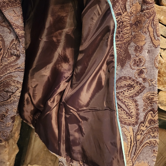 Roth Lecover California  Brown Paisley Blazer Elegant Suit Jacket - Picture 9 of 11